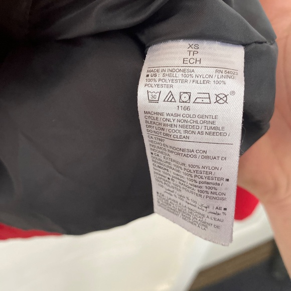 Old navy XS red womens full zip jacket coat puffer bubble jacket - Picture 6 of 10